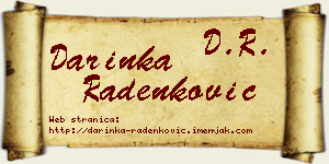 Darinka Radenković vizit kartica